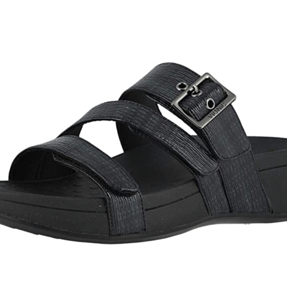 Vionic Rio black platform sandal